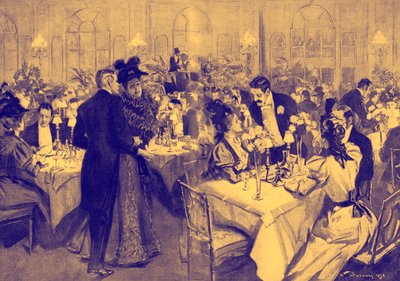 Members of High Society at the Waldorf Hotel, 1896 by William Thomas Smedley